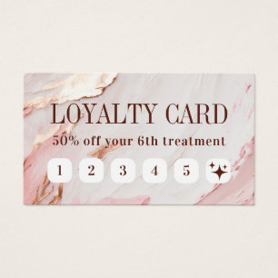 pink rose gold paint loyalty card