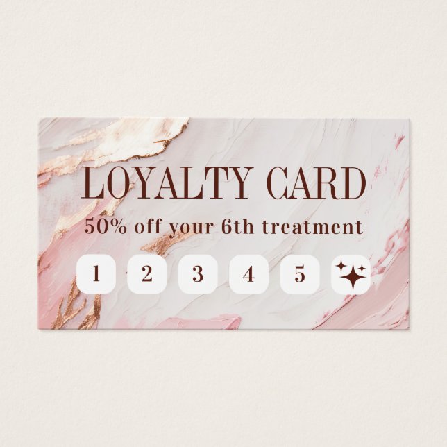 pink rose gold paint loyalty card (Front)