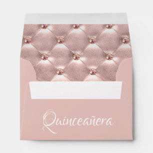 Pink Rose Gold Paris Quinceañera Celebration Envelope