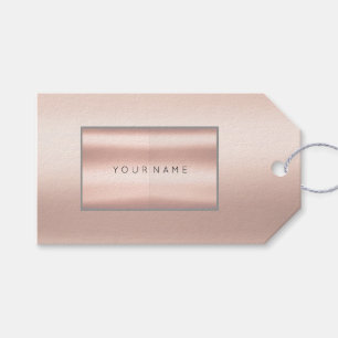 Pink Rose Gold Powder Metallic Minimal Blush Pearl Gift Tags