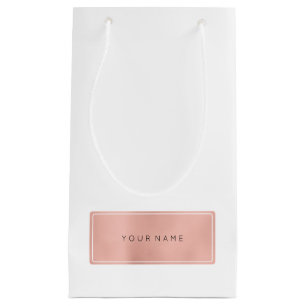 Pink Rose Gold Powder Metallic Minimal Gift Bag