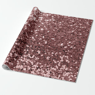 Pink Rose Gold Sequin Glitter Shiny Effect Bean Wrapping Paper