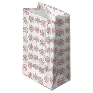 Pink Rose Gold Snowflake Winter Sweet 16 Small Gift Bag