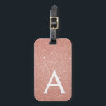 Pink Rose Gold Sparkle Glitter Monogram Name Luggage Tag<br><div class="desc">Blush Pink - Rose Gold Sparkle Glitter Monogram Name and Initial Luggage Tag. This bag tag is perfect for Back to School,  Work,  or Travelling.</div>