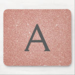 Pink Rose Gold Sparkle Glitter Monogram Name Mouse Mat<br><div class="desc">Blush Pink - Rose Gold  and Charcoal Grey (Grey) Sparkle Glitter Monogram Name Mousepad for the office or back to school. This Mousepad can be customised to include your first name.</div>
