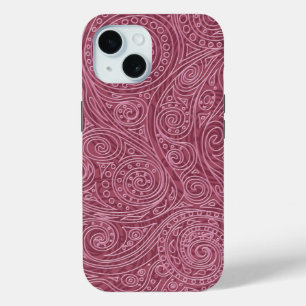 Pink Rose Gold Spiral Pattern iPhone 15 Case