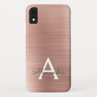 Pink Rose Gold Stainless Steel Monogram