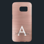 Pink Rose Gold Stainless Steel Monogram<br><div class="desc">Pink Rose Gold Faux Stainless Steel Elegant Monogram Case. This case can be customised to include your initial and first name.</div>