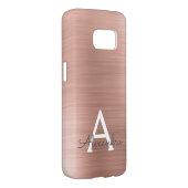 Pink Rose Gold Stainless Steel Monogram Case-Mate Samsung Galaxy Case (Back/Right)