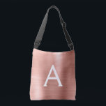 Pink Rose Gold Stainless Steel Monogram Crossbody Bag<br><div class="desc">Pink Rose Gold Faux Stainless Steel Elegant Monogram Bag. This bag can be customised to include your initial and first name.</div>