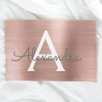Pink Rose Gold Stainless Steel Name and Intital