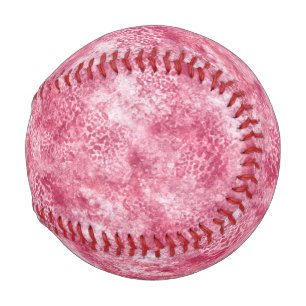 Pink Rose Gold Watercolor Baseball