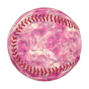 Pink Rose Gold Watercolor Marbling Baseball