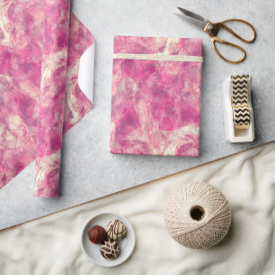 Pink Rose Gold Watercolor Marbling Wrapping Paper
