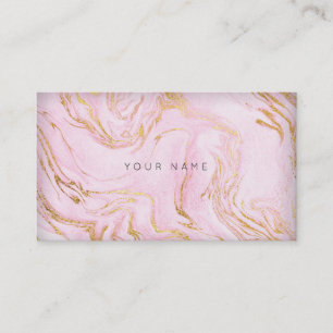 Pink Rose Gold White Marble Vip Glam Business Card