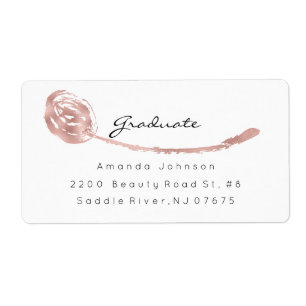 Pink Rose Golden Dots Brush Stroke Graduate