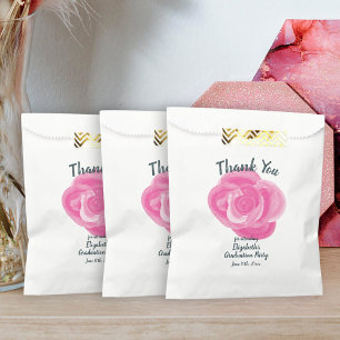 Pink Rose Graduation Party Favour Bag