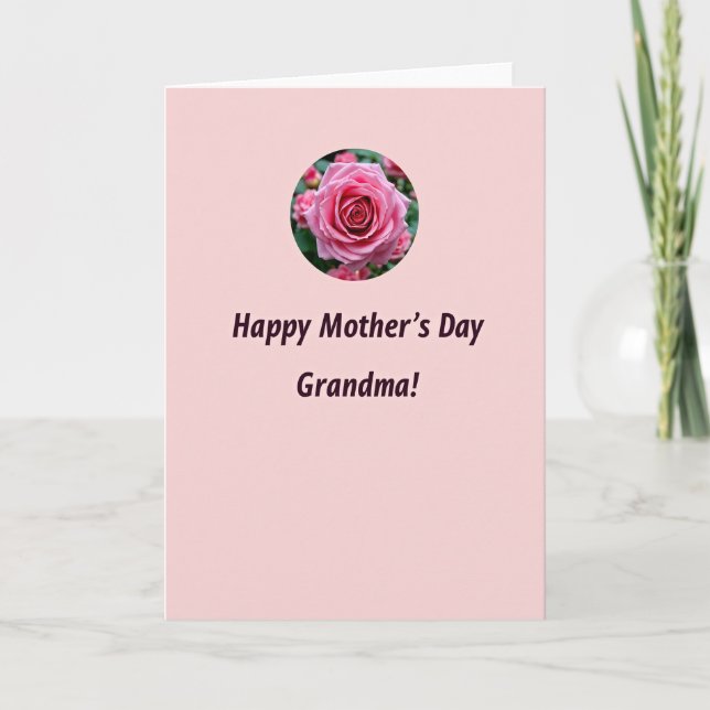 Pink Rose Grandmas Day Card (Front)