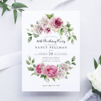 Pink Rose Greenery Floral Arch 90th Birthday Party