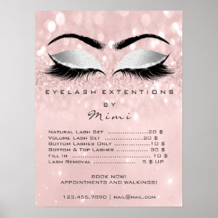 Pink Rose Grey Skin Makeup Eyes Lashes Prices Poster