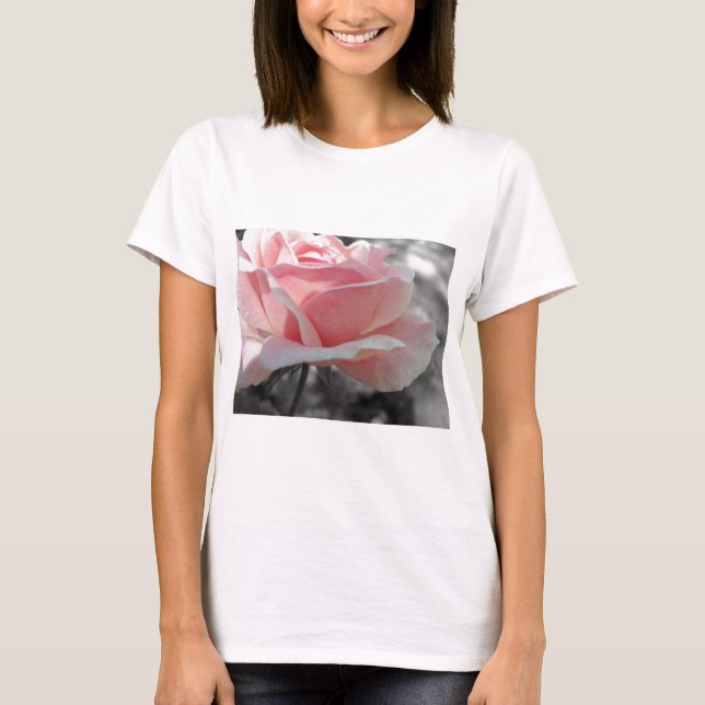 Pink Rose Grey T-Shirt (Front)