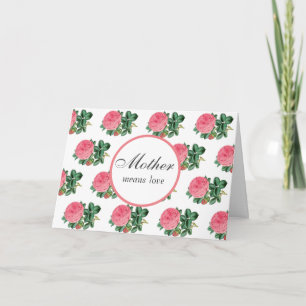 Pink Rose Happy Mother's Day Holiday Greeting Card