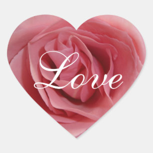 Pink Rose Heart Sticker