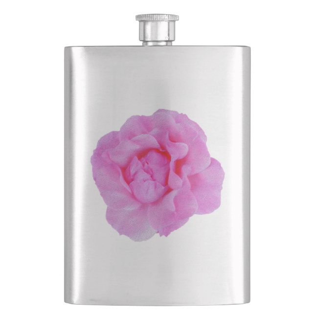 pink rose hip flask (Front)