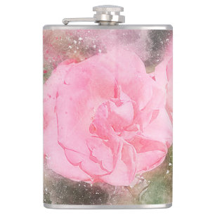 Pink Rose Hip Flask