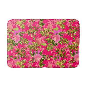 Pink rose hip , pink wild rose hip bath mat