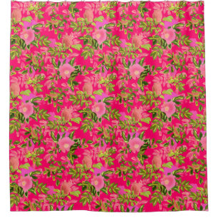 Pink rose hip , pink wild rose hip shower curtain