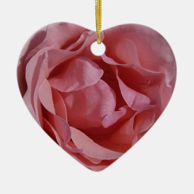 Pink Rose II Pretty Floral Ceramic Tree Decoration (Front)