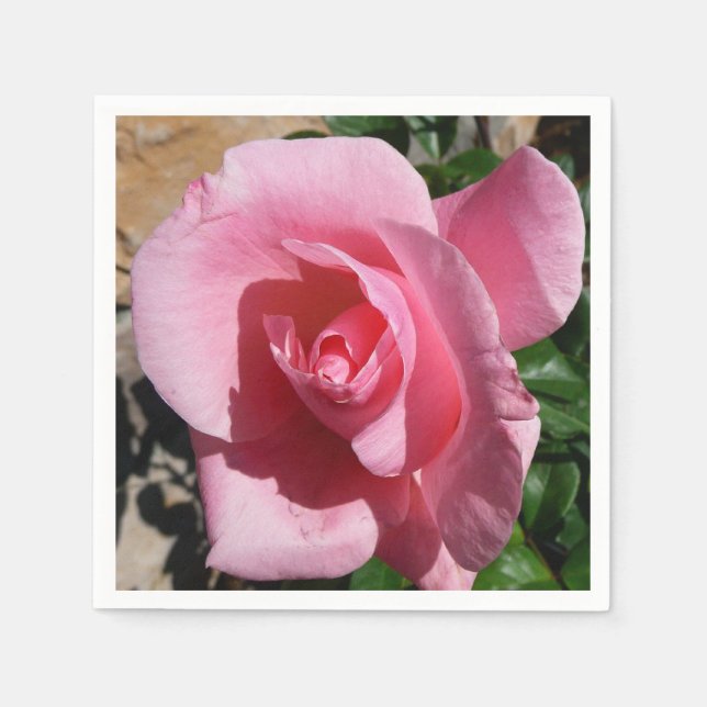 Pink Rose III Garden Floral Napkin (Front)
