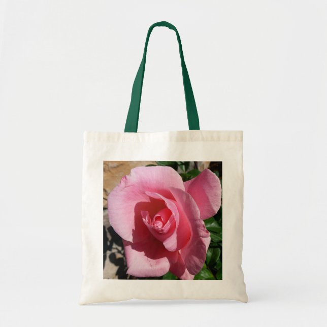 Pink Rose III Garden Floral Tote Bag (Front)