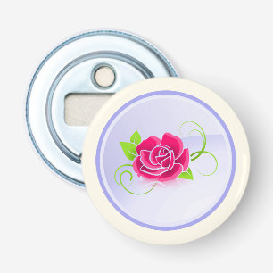 Pink Rose Illustration Bottle Opener