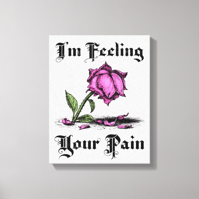 Pink Rose in Despair Canvas Print (Front)