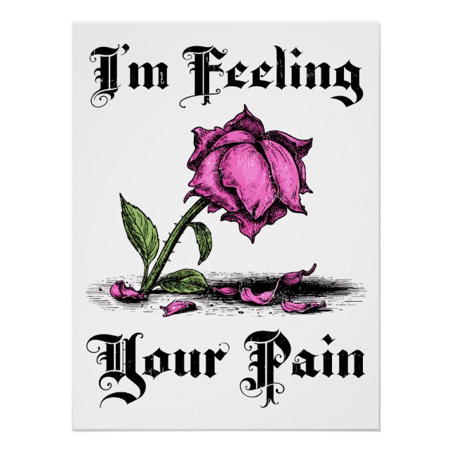 Pink Rose in Despair Poster (Front)