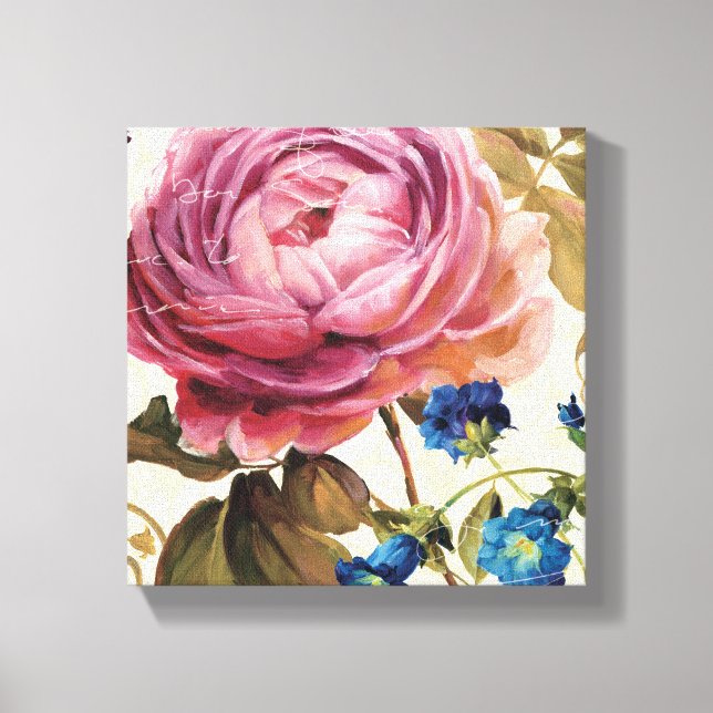 Pink Rose in Full Bloom Canvas Print (Front)