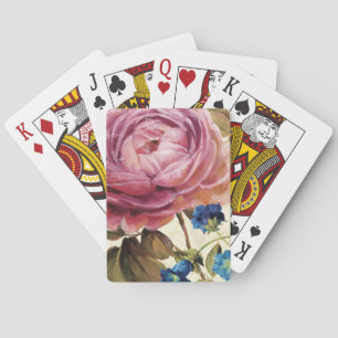 Pink Rose in Full Bloom Playing Cards
