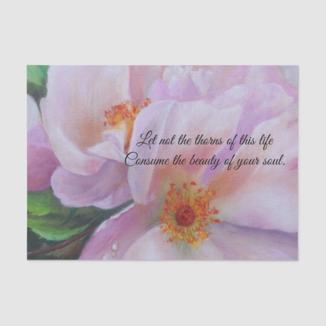Pink Rose Inspirational Decoupage Paper (Front)