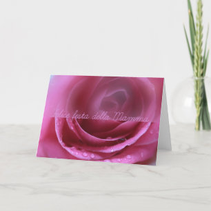 pink rose italian festa della mamma card