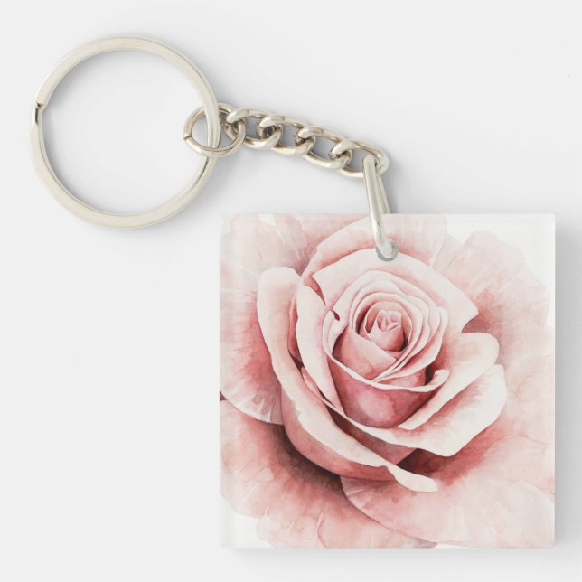 Pink Rose Key Ring (Front)