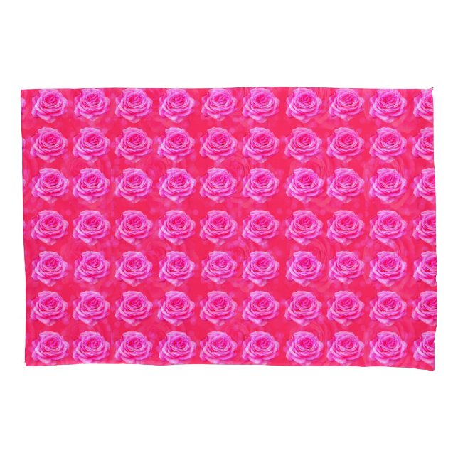 Pink Rose Kisses Pattern, Pillowcase (Front)