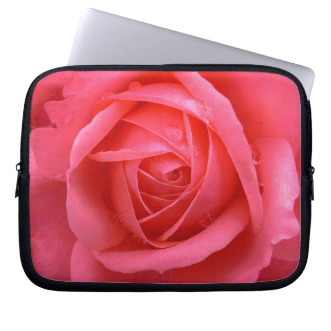 Pink Rose Laptop Sleeve Romantic Rose Tablet Case (Front)