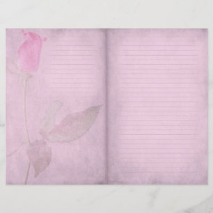 Pink Rose Lined Journal Scrapbook Paper