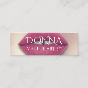  Pink Rose Lips QR Code Logo Makeup Lipstick Gloss Mini Business Card