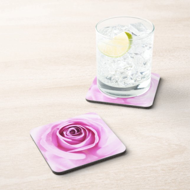 Pink Rose Love Flower Set of 6 Coaster (Right Side)