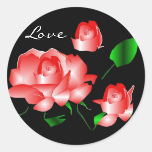 "Pink Rose Love" Sticker