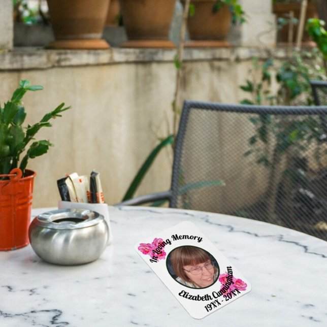 Pink Rose Loving Memory Photo Memorial  Magnet (Creator Uploaded)