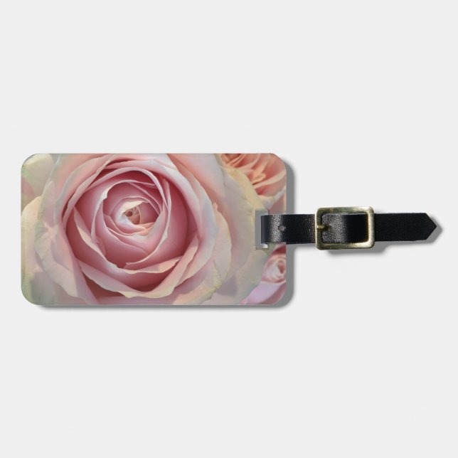 Pink Rose Luggage Tag (Front Horizontal)